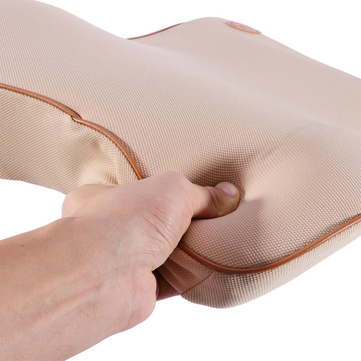 CHILDWEET Memory Foam Neck Pillow Backrest Cushion Set for Cars Ergonomic Support for Neck and Back Pain Relief Creamy