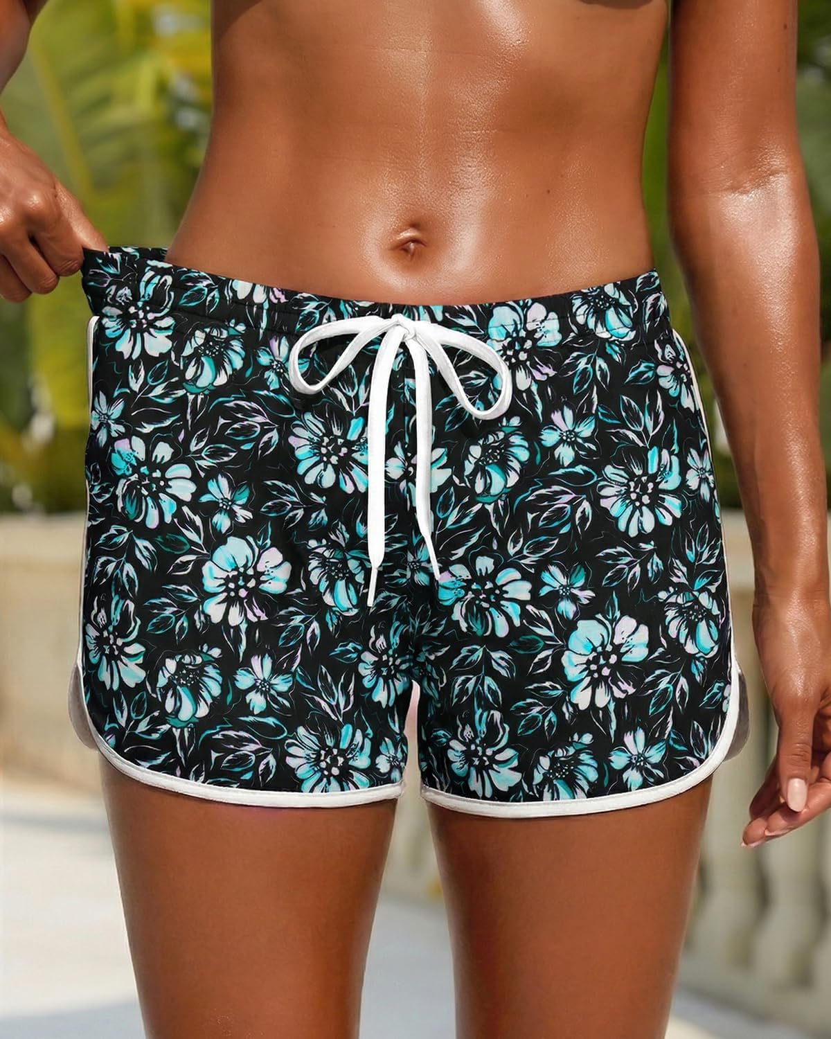 Women Swim Shorts with Pockets - Summer Floral Beach Boardshorts Drawstring Swim Trunks Swimsuit Bottom 2026