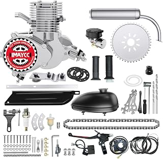 IMAYCC 100cc Bicycle Engine Kit 2 Stroke Motorized Bike Motor Conversion Kit Fit for 26-28" Bikes(100CC Silver)
