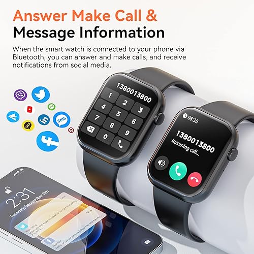 Miniatura 2 de Reloj inteligente contestahaz llamadas 2023 más nuevo rastreador de fitness de 183 pulgadas monitor de frecuencia cardíaca sueño podómetrocalorías