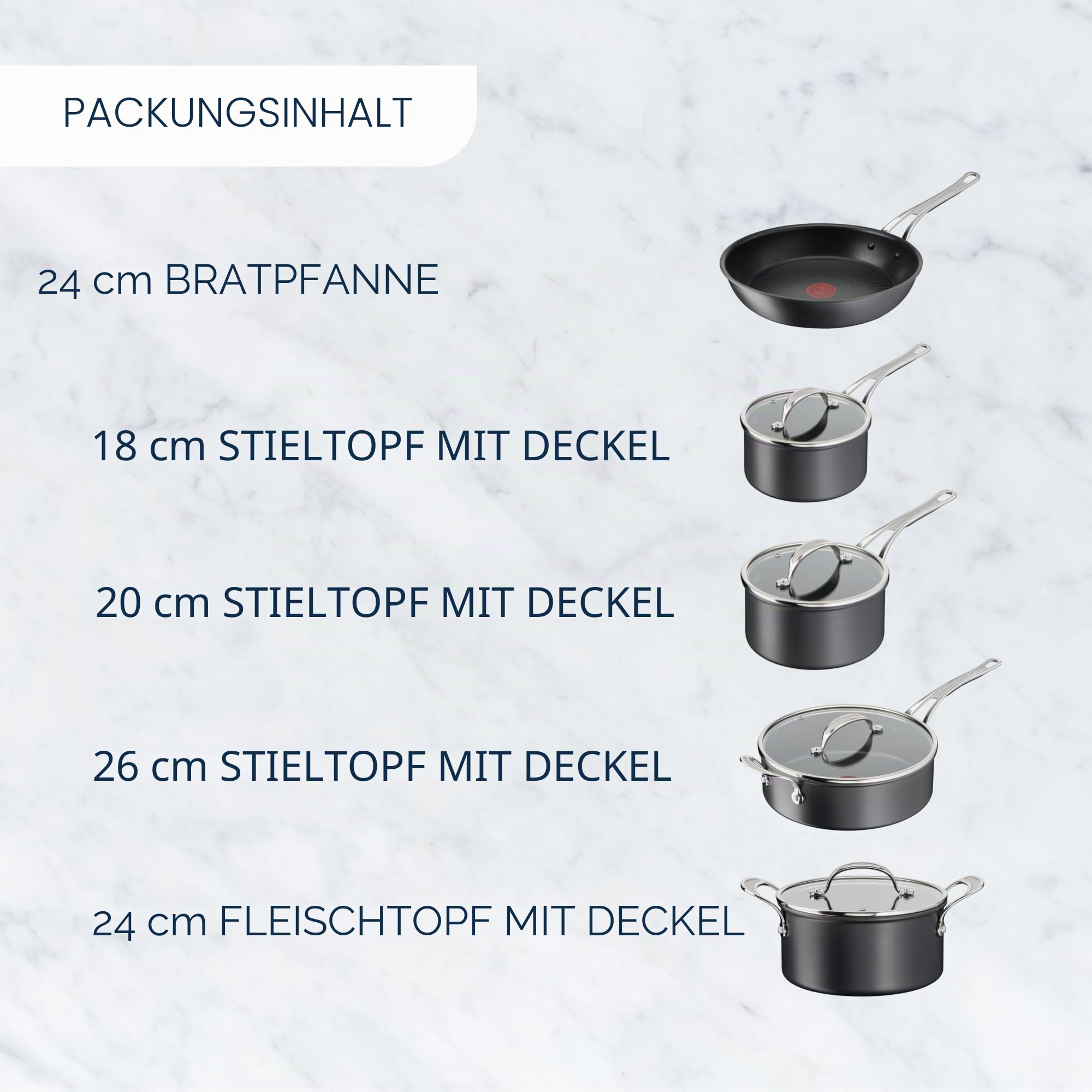Jamie Oliver Tefal Pfannenset aus eloxiertem Aluminium, antihaftbeschichtet (Brandspuren/Absplitterungen) B+