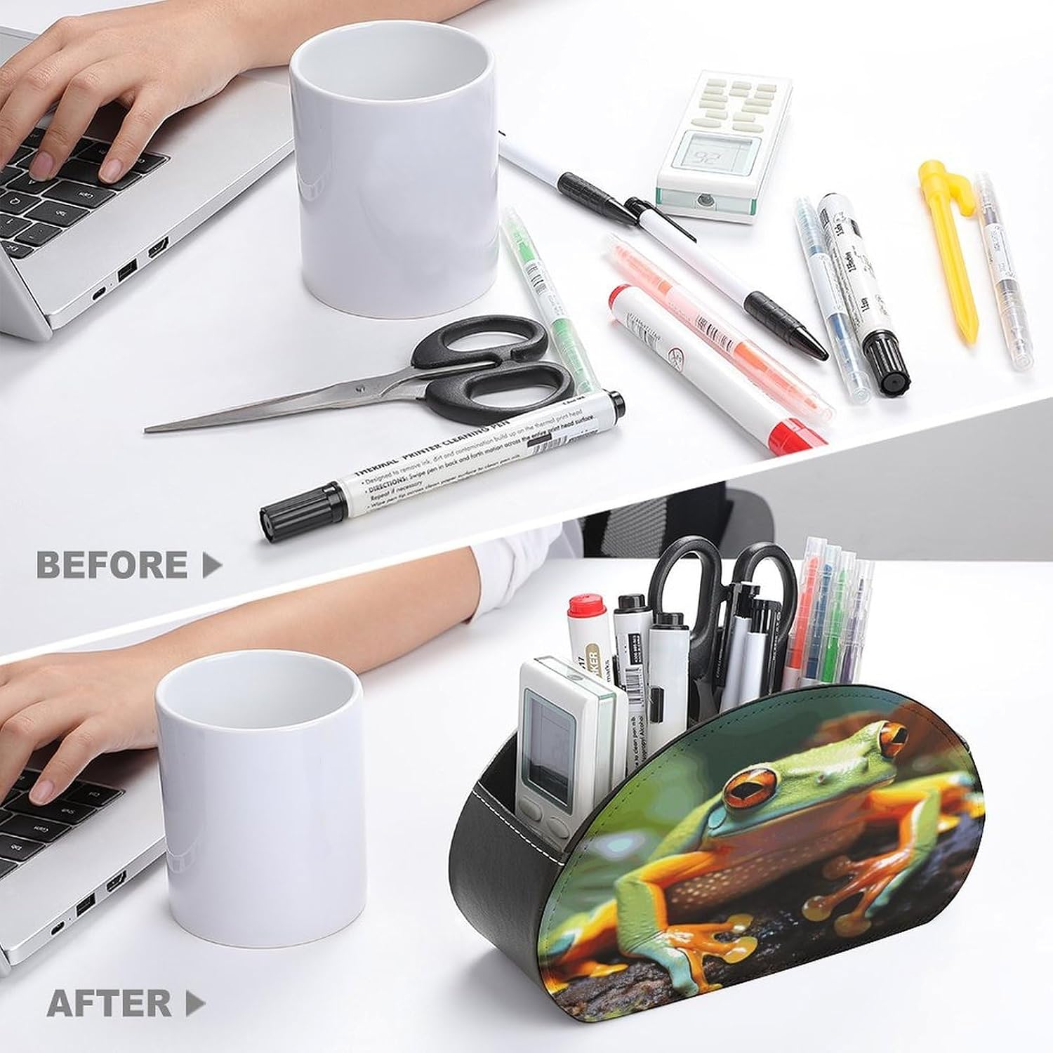 Tree Frogs Remote Control Holder with 5 Compartments image 3