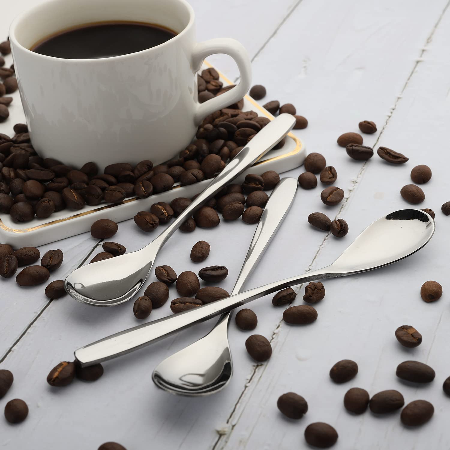 Eierlöffel für weich gekochte Eier 12er Set Edelstahl Löffel für Kaffee Tee Dessert