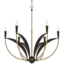 Minka Lavery 5696-782 Miller 6 Light 29" Wide Taper Candle Style Chandelier - Legacy Brass and Sand Coal Black