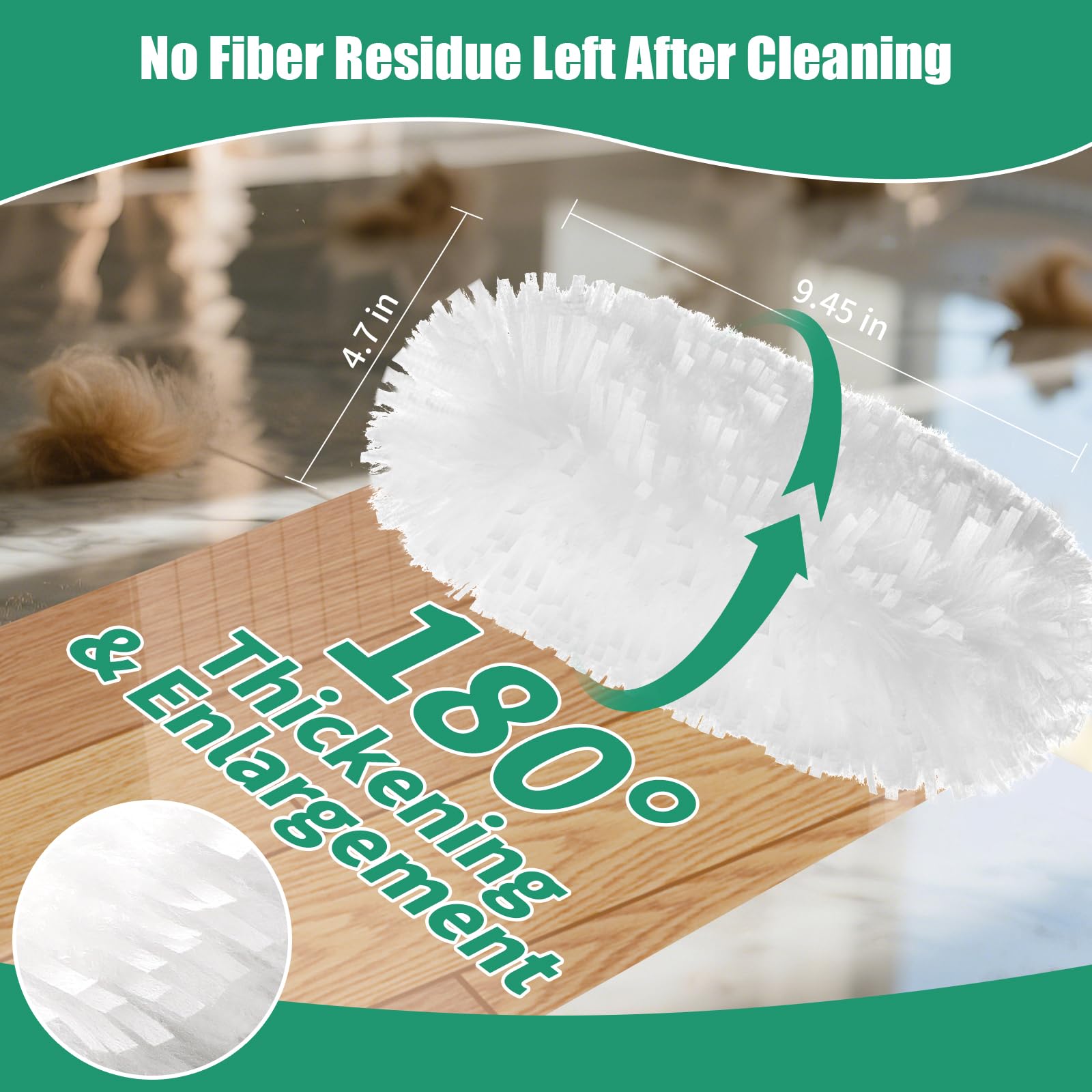 30 ricariche elettrostatiche compatibili con Swiffer Duster, ricariche per spolverare multi-superficie, spolverino in microfibra per la pulizia, bianco non profumato