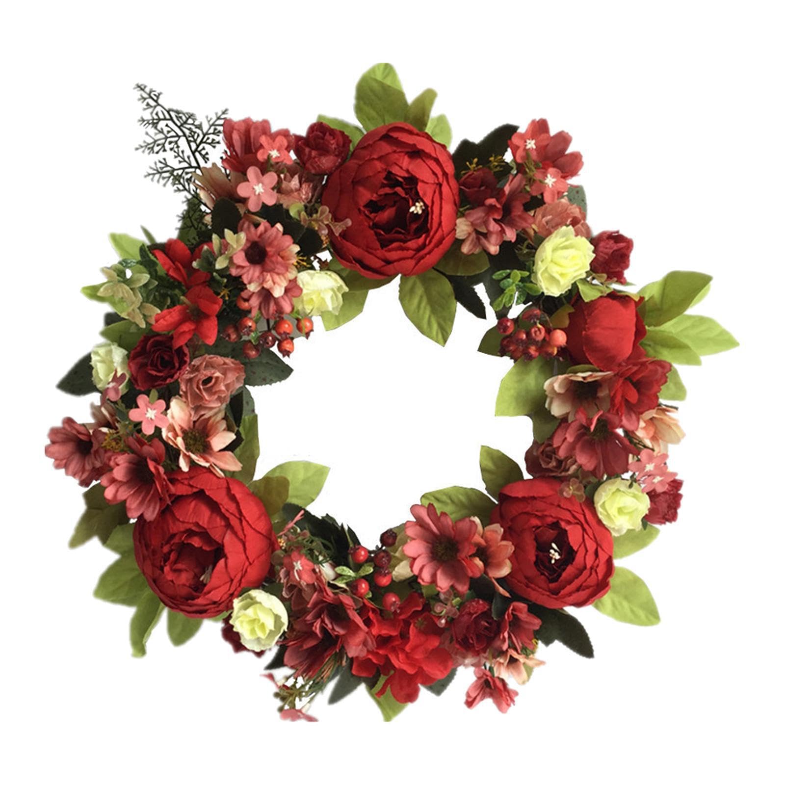 RCGOFOLLOW Seasonal Wreath Flowers And Leaves Safe For Year Round Indoor Or Outdoor Vivid Realistic And Lifelike. WREATH DOOR WALL PENDANTOur Door Additionally