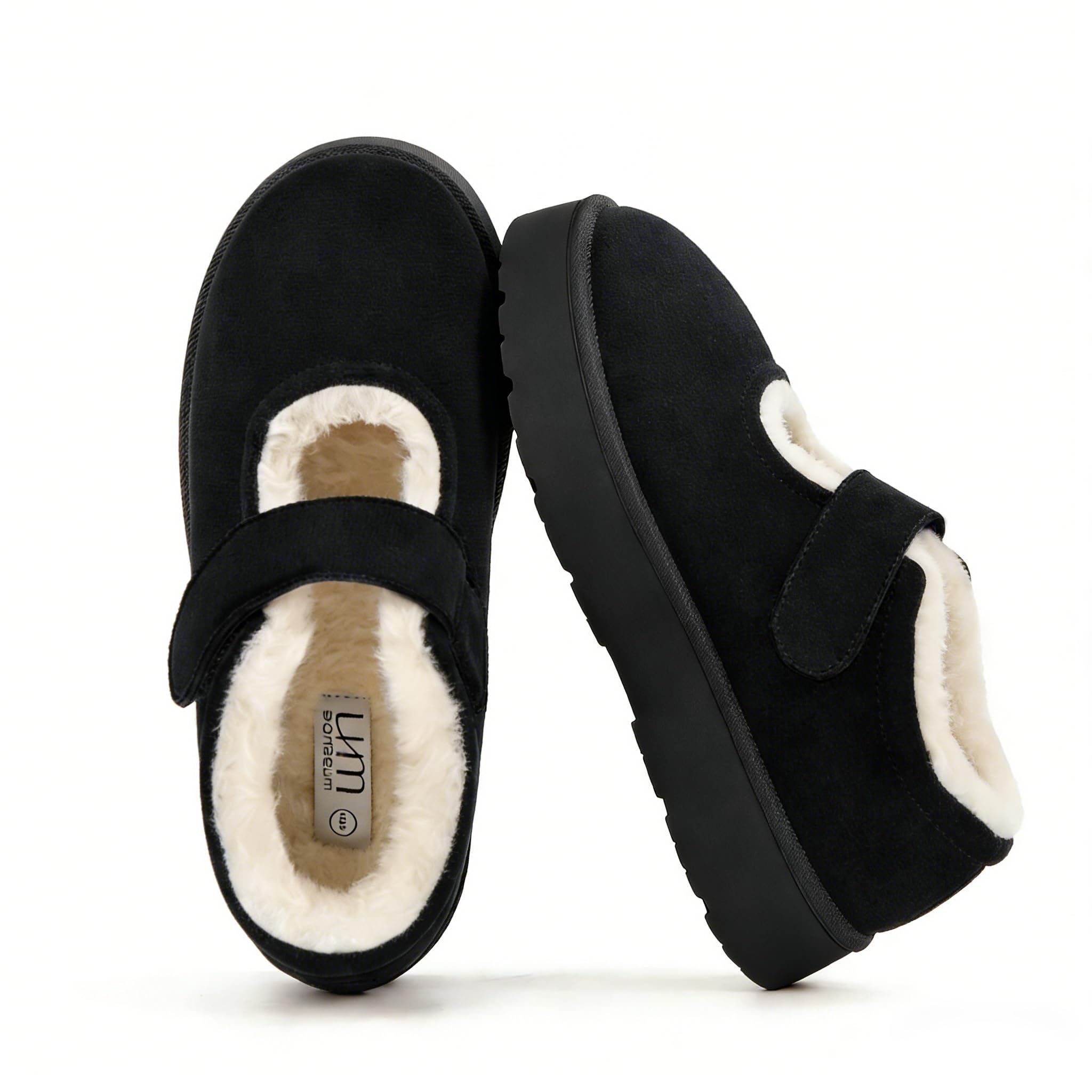 MUSSHOE Mini Ankle Boots Women Warm Slippers Fur Lined House Booties for Women Moms Relaxing Indoors Outdoors