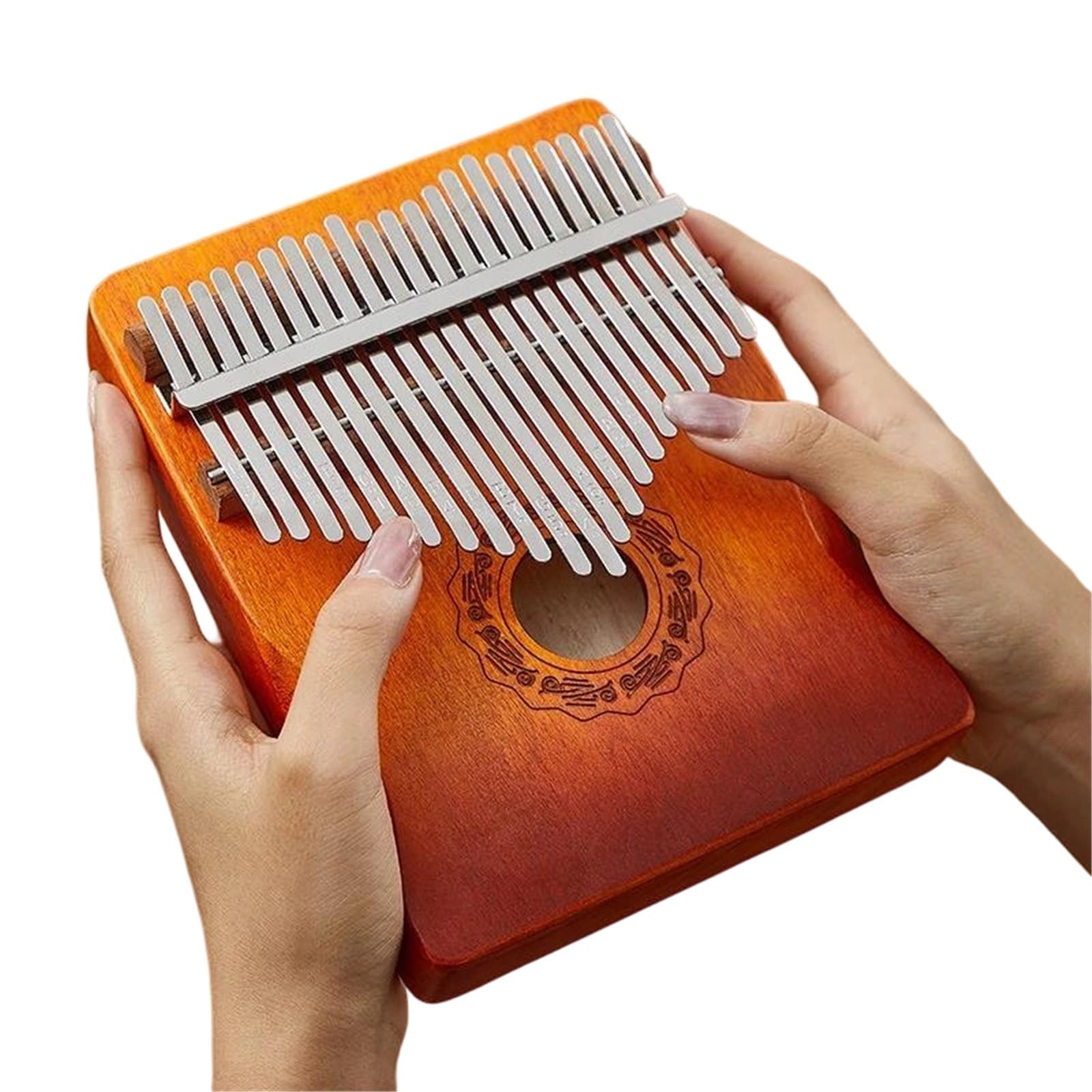 Kalimba portátil Kalimba Para Principiantes | Esta kalimba es fácil de llevar.(Red brown 17 key)