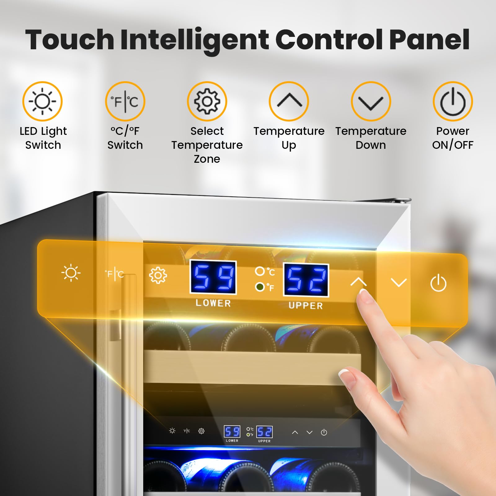 VINECOLD Wine Fridge Freestanding,15 Inch Wine Cooler Under Counter,28 Bottle Built-in Dual Zone Wine Refrigerator with Stainless Steel Reversible Door for Home and Kitchen on Fridge.com