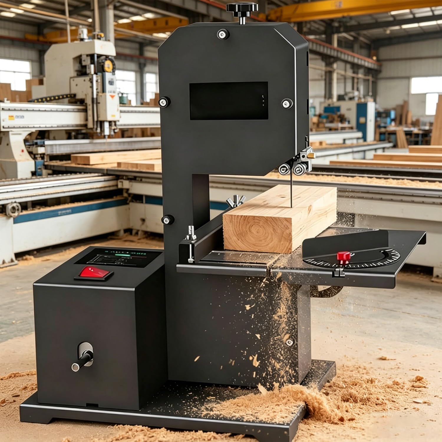 GLBMXDD Small Benchtop Band Saws, Vertical Wood Saw, 800W High Power Benchtop Bandsaw, 70mm Cutting Height, Tilting Table Bandsaw, DIY Wood Cutting Machine