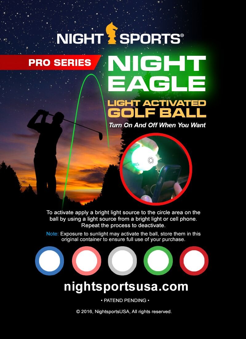 Buy Night Sports Light Activated LED Golf Balls Turn them On/Off and