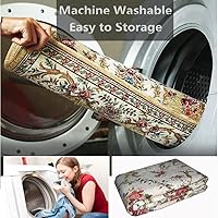 Vista 5 de Ukeler - Alfombra rústica con diseño floral para sala, dormitorio, comedor, Rústico, Rosa (Country Rose)