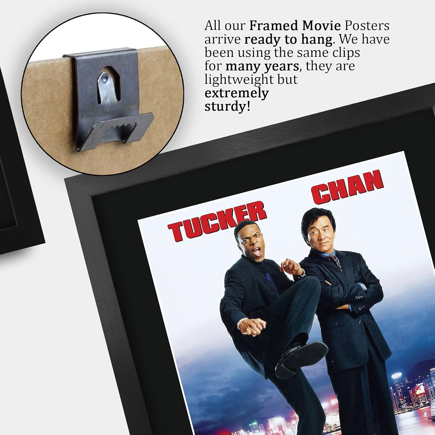 HWC Trading Rush Hour 2 Jackie Chan, Chris Tucker 16 x 12 inch Framed Gifts Printed Poster Signed Autograph Picture for Movie Memorabilia Fans - 16" x 12" Framed