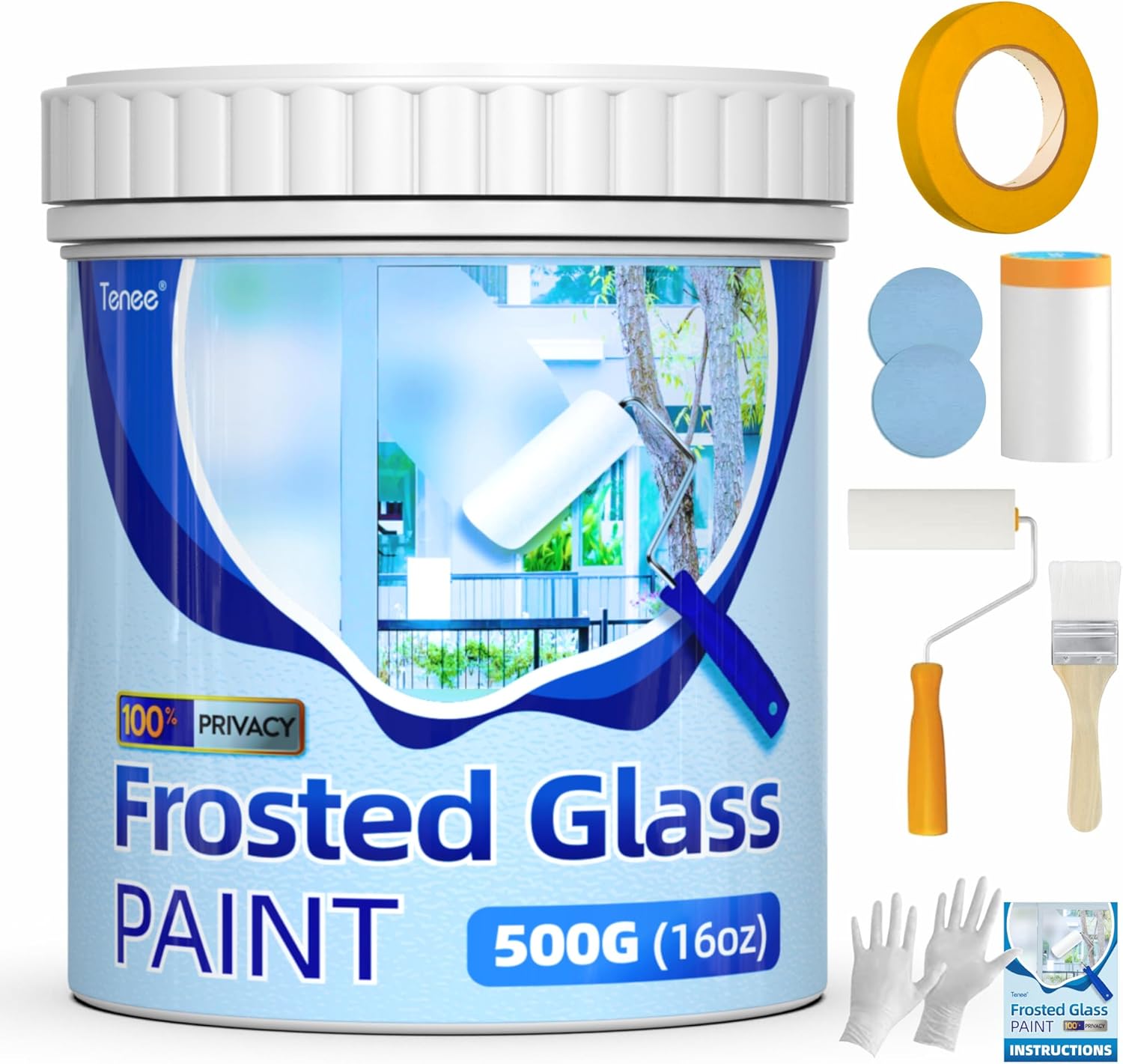 Frosted Glass Paint for Window 16oz & Waterproof Window Privacy Paint ...