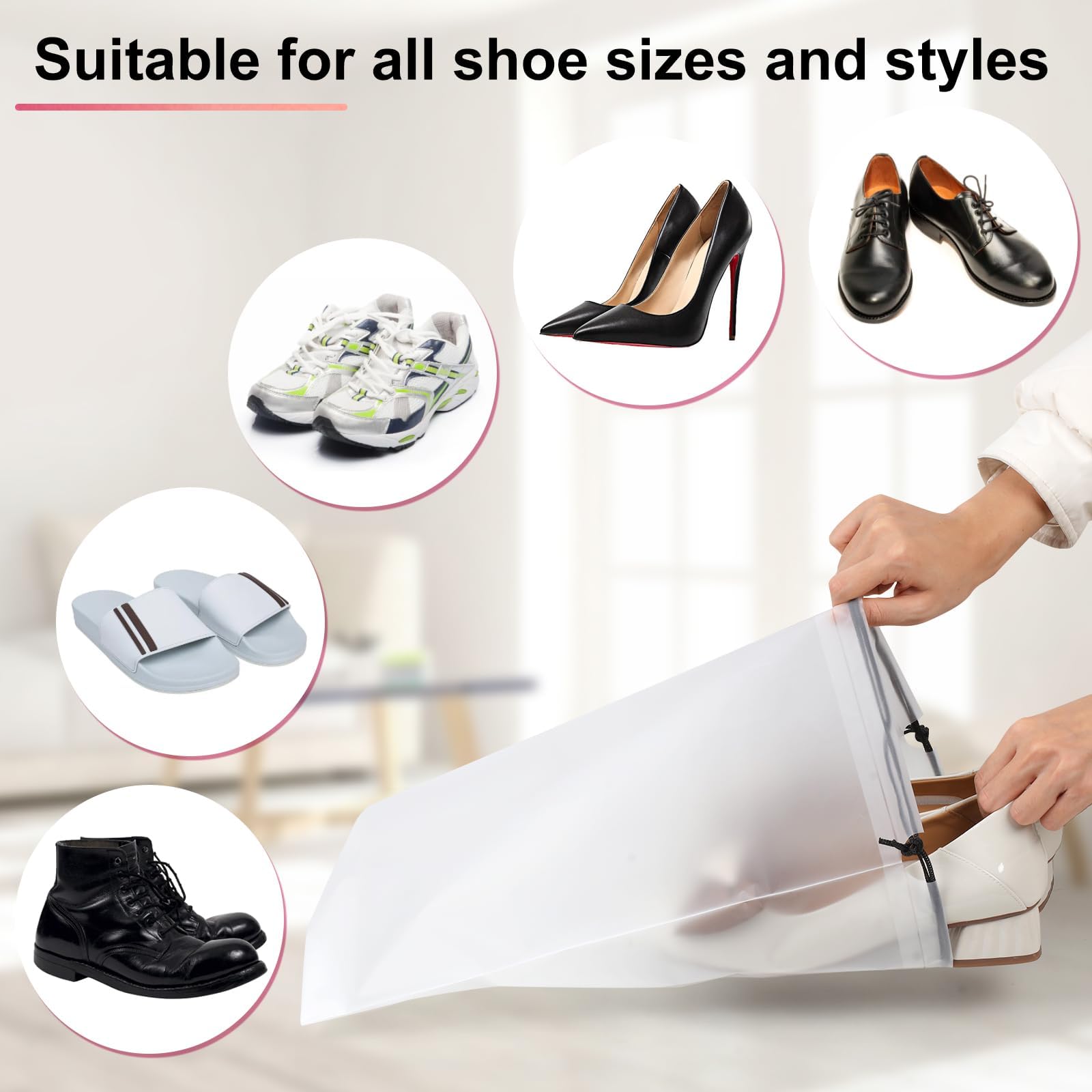 Zestaw 10 toreb na buty podróżne, pokrowiec na buty, torba do przechowywania butów, torba na buty, torba na buty, do przechowywania w podróży, Biały., Nie