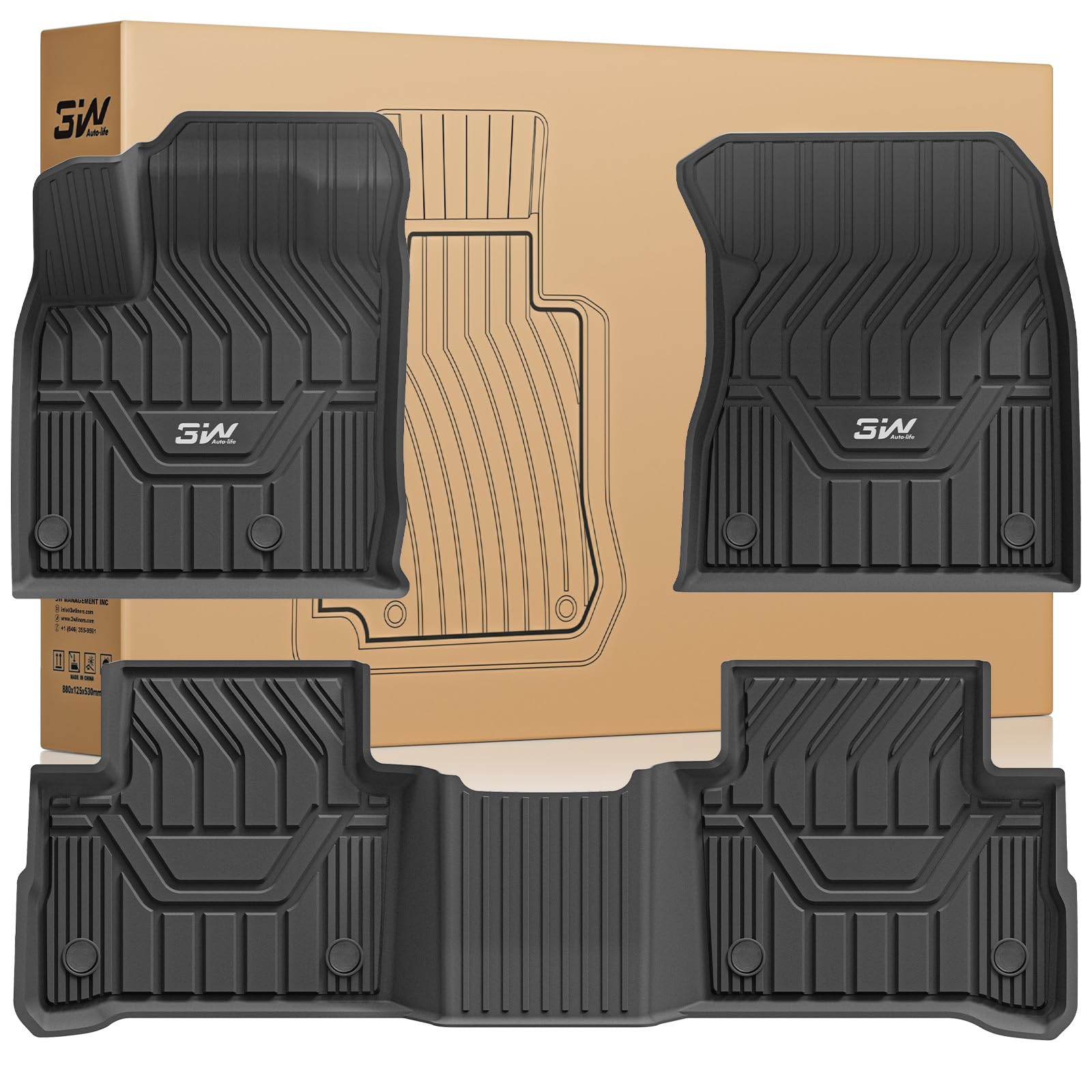 3W Alfombrillas de Coche para Nissan Qashqai J12 2021-2025 2026(No Compatible con E-Power), Thorex™ Alfombrillas para Todo Tipo de Clima para Nissan la 1ª y 2ª Fila Juego Completo, Admite Perros