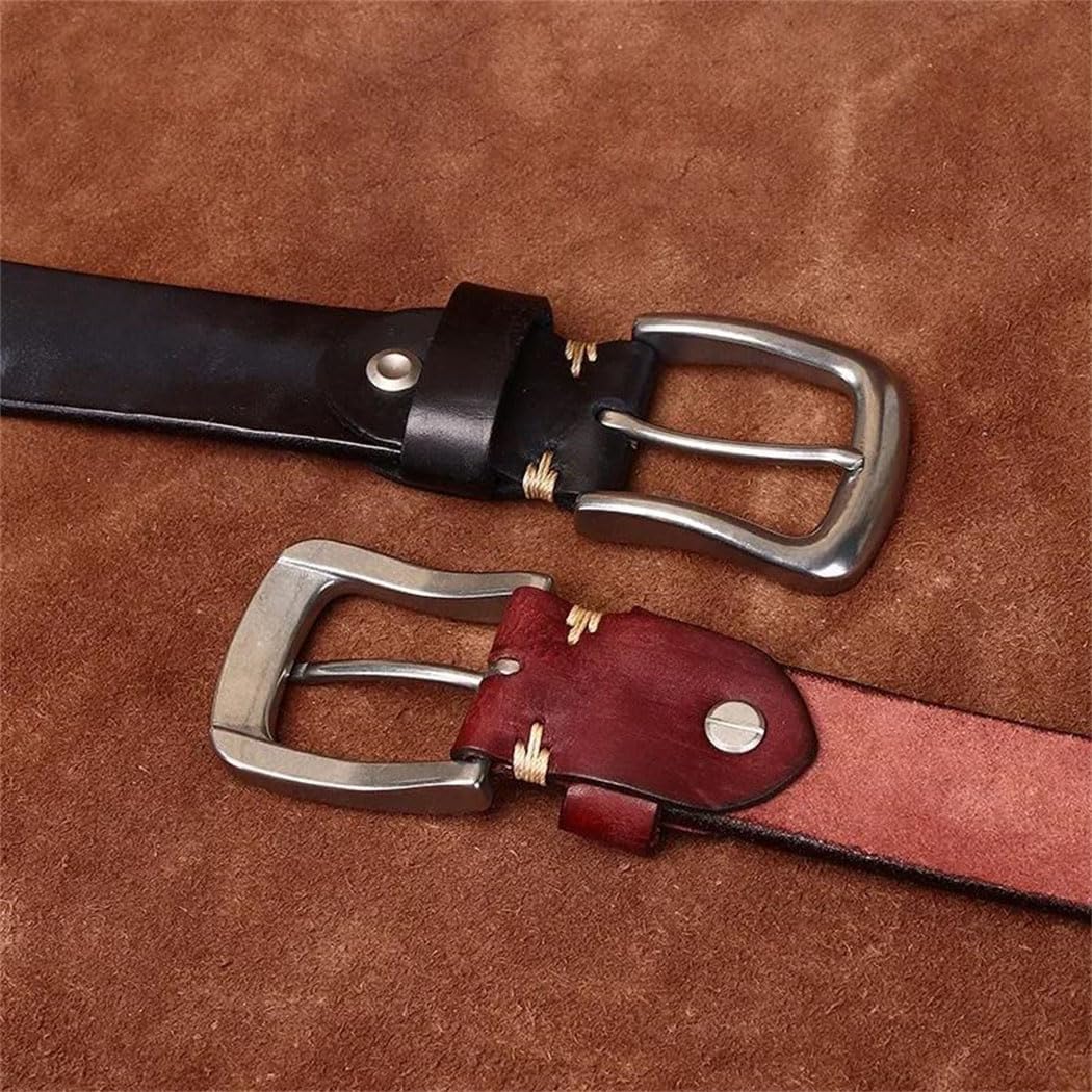 Men's Leather Belt - 3.8 cm Solid Cowskin with Stainless Steel Buckle for Daily Use