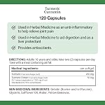 Nature's Bounty Pilules de Curcuma Curcumine et Supplément de Santé Botanique, Aide à Soulager la Douleur Articulaire, Source d'Antioxydants, 450mg, 120 Capsules, Multicolores