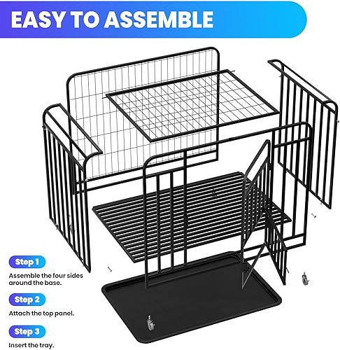 Miniatura 5 de Dog Crate, 42 Inch Heavy Duty Dog Cage with Alloy Steel Material, Dog Kennel for Medium Large Dogs, with Easy Assembly and Multi Scene Application,