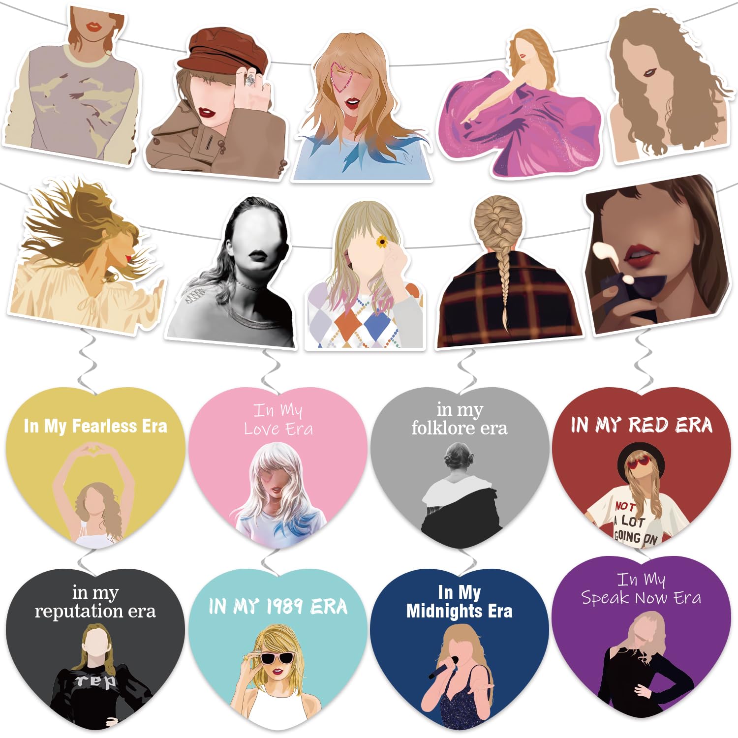 Popular Singer Party Decorations, Popular Singer Birthday Decorations includes Singer Banners and 8Pcs Singer Hanging Swirls, Popular Singer Banner for Singer Birthday Party Decorations