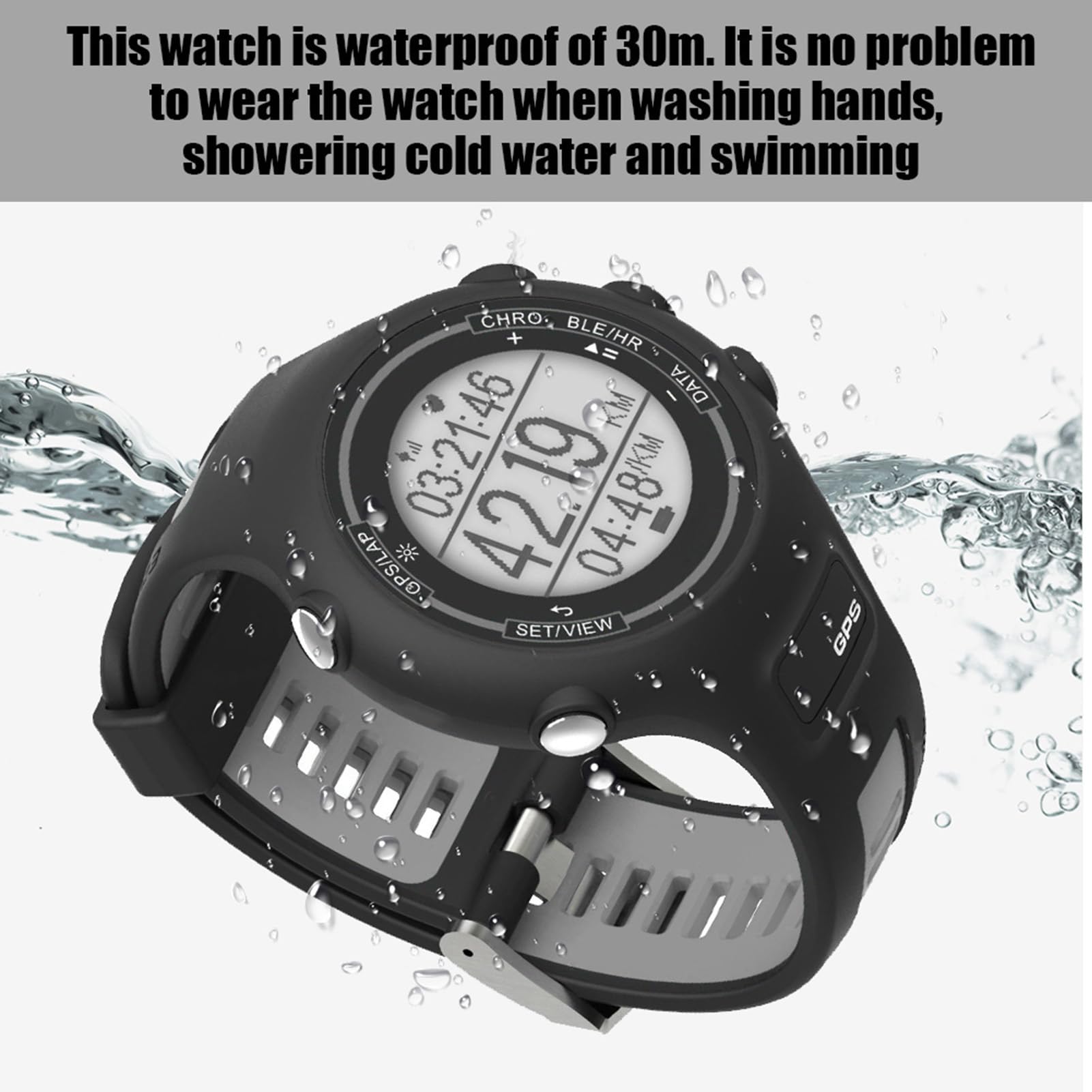 Ejoyous EZON GPS Sportuhr, Schwarz (Black)