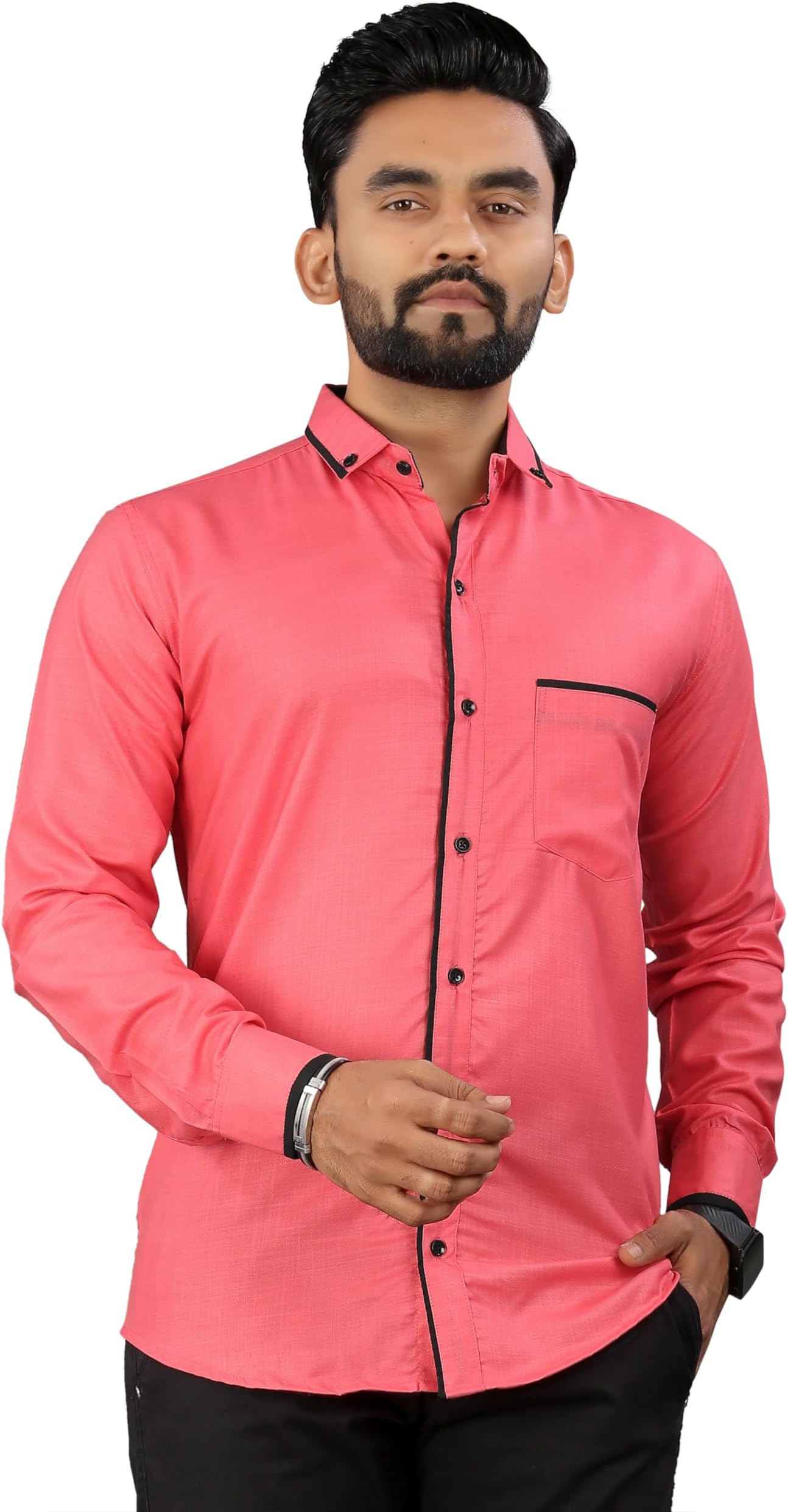 Men's Casual Full Sleeve Shirt, Slim Collar, Regular Fit