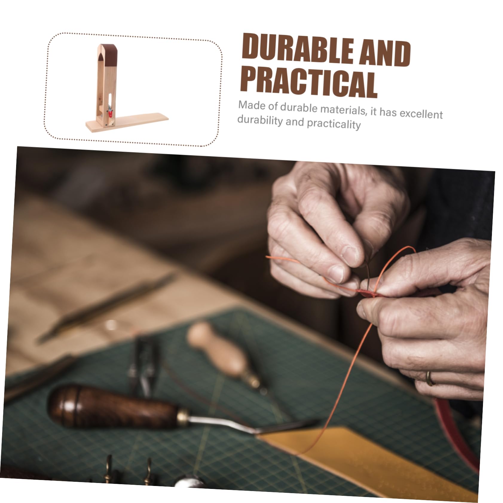 NUOBESTY Pinza de Madera para Costura Artesanal de Cuero, 1 Juego