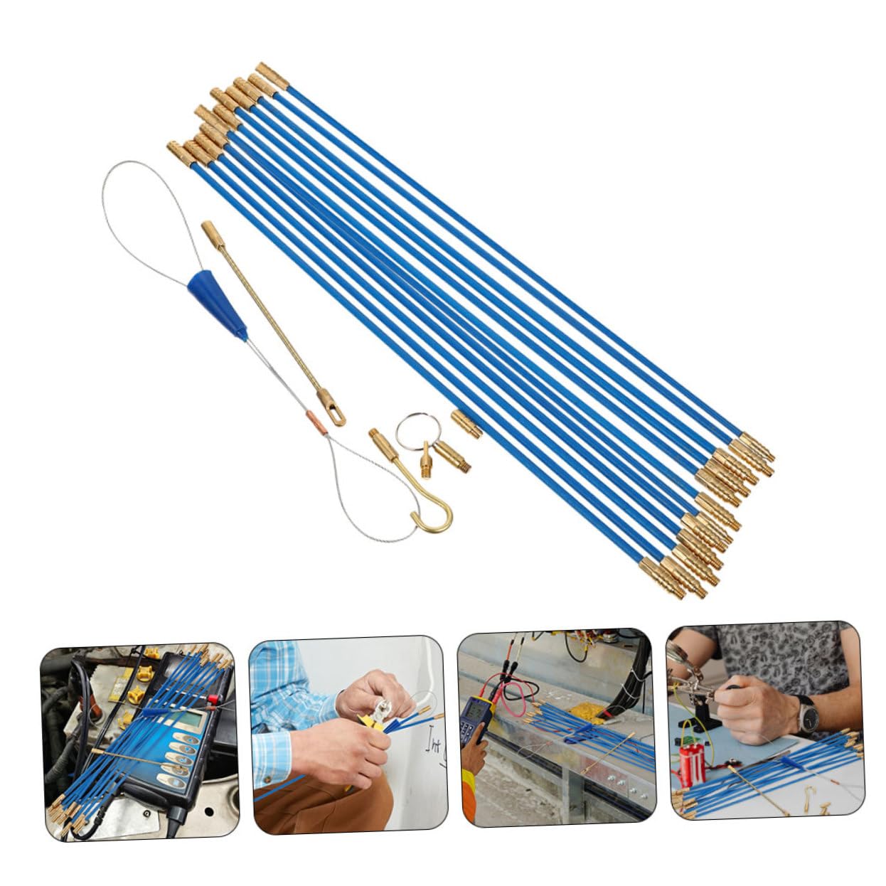 Hemobllo 2sätze Fiberglass Kabeldurchführung Lange Glasfaser Stangen Für Einfache Wanddurchführungen Zum Kabelziehen Wänden Decken Und Engen Räumen