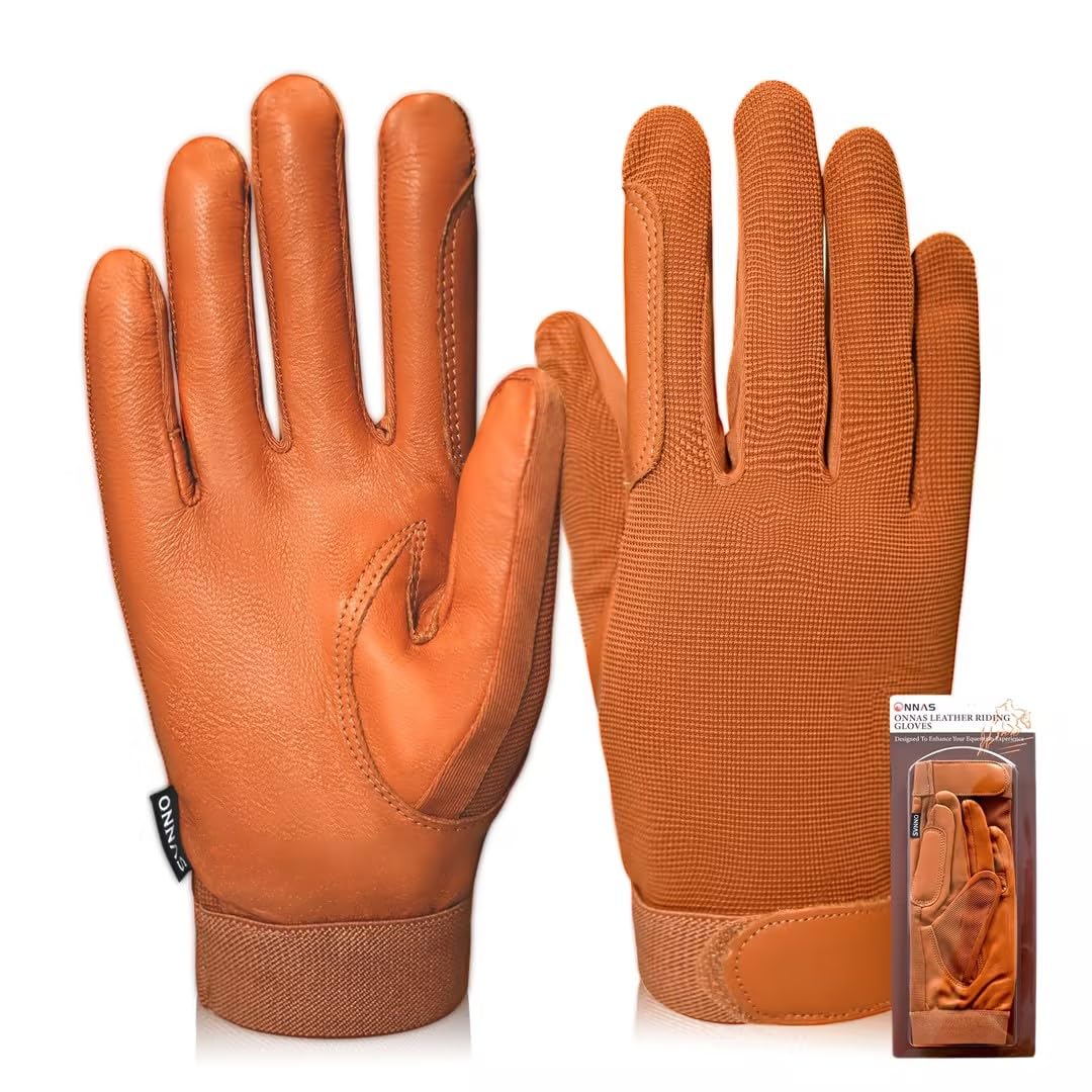 Guantes de equitación 100% de cuero aislados para mujer, guantes de equitación resistentes al viento para mujer, guantes de equitación transpirables para niñas, al aire libre, ciclismo