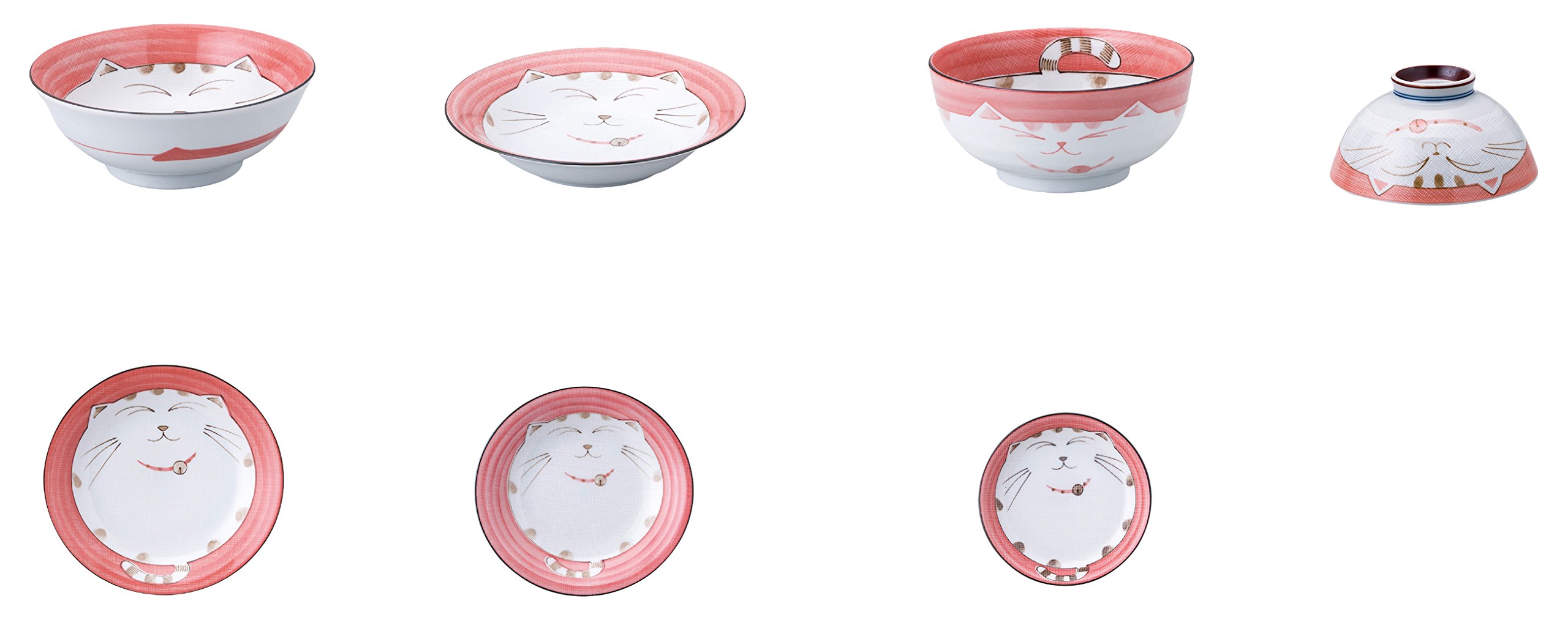 見谷陶器笑いねこどんぶり希少4個セット Amazon.co.jp: 見谷陶器 笑いネコ食器7種セット ピンク : ホーム＆キッチン