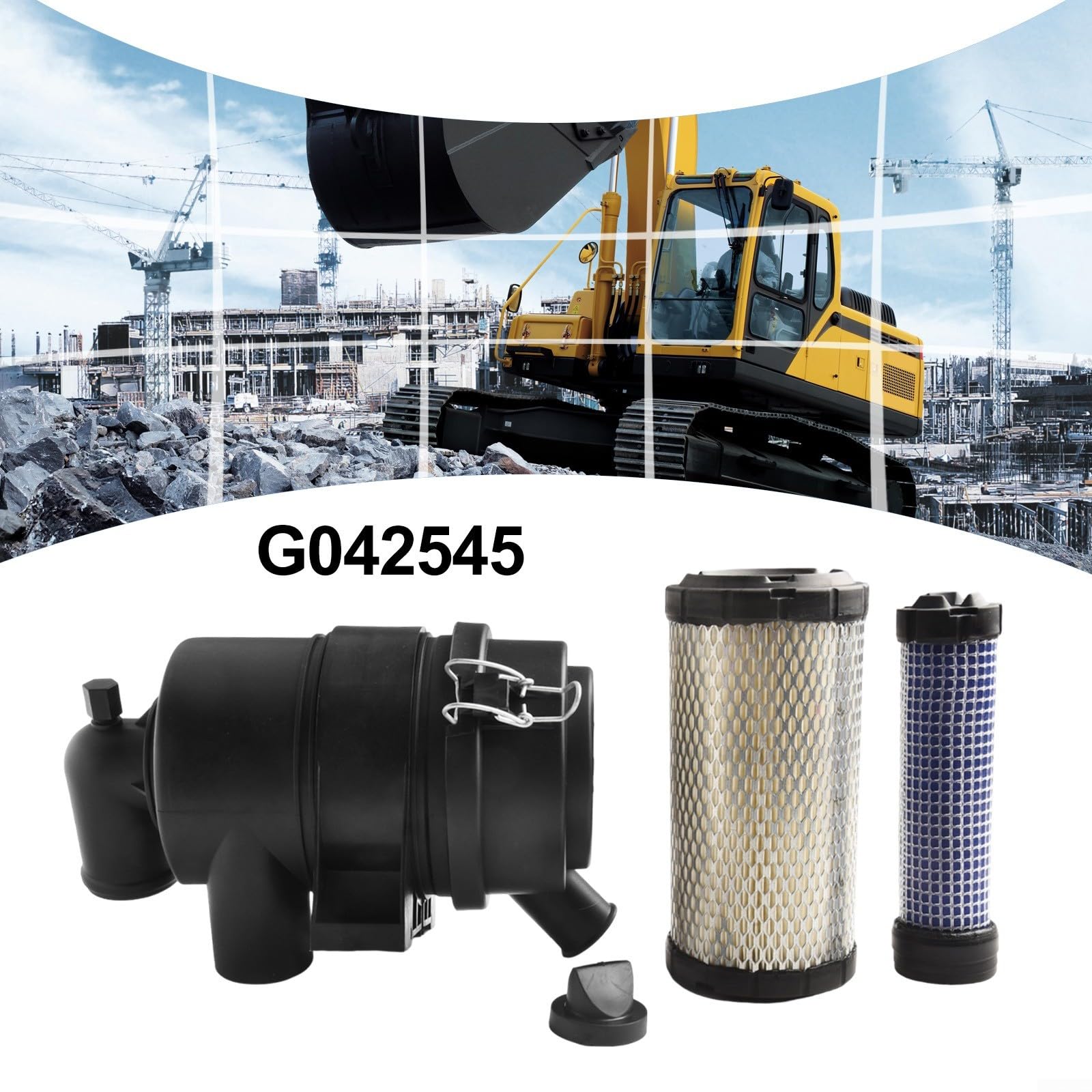 Filtre à air moteur G042545 pour Donaldson P535396 P822686, compatible avec BOBCAT 323/453, pour KUBOTA D722, pour CATERPILLAR pour 301.6C, pièce de rechange