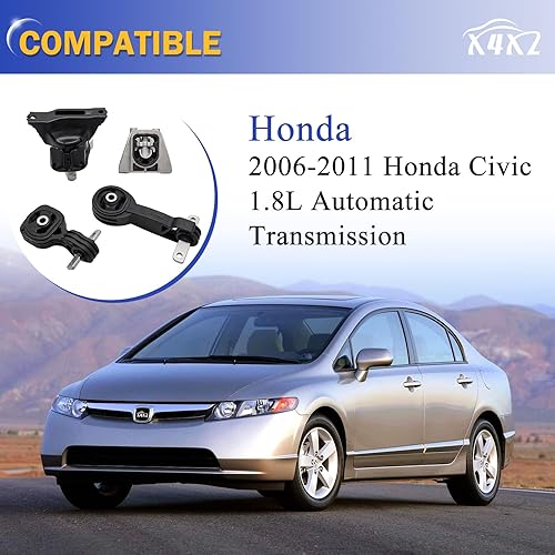 Miniatura 2 de Soporte de transmisión de motor para Honda Civic 1.8L A4530 A4534 A4534 A4543 A4546 Juego de 4