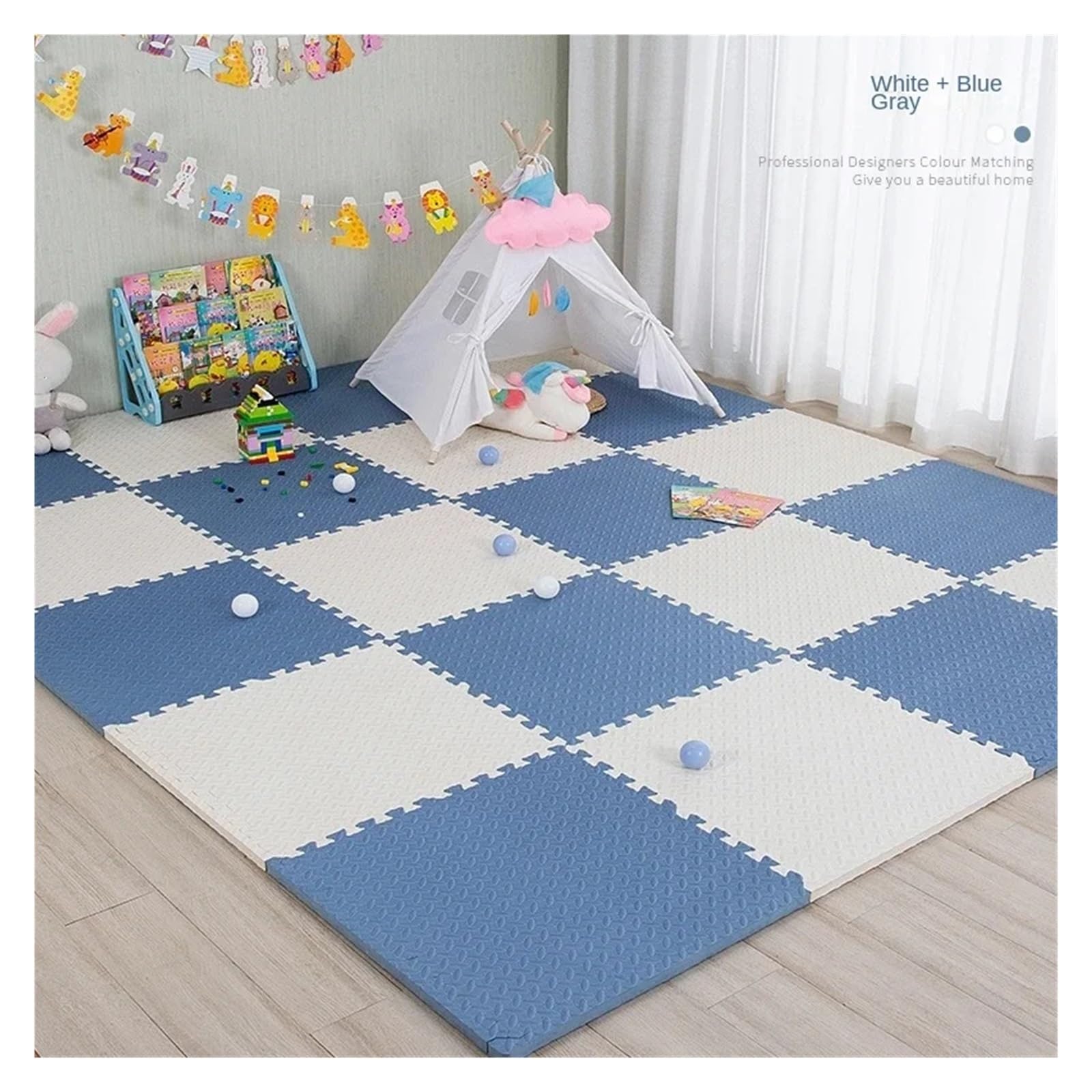 Esterilla Fitness Puzzle Alfombra de Juego de Espuma EVA for niños, 8-16 Piezas(Grey,16 Pieces)