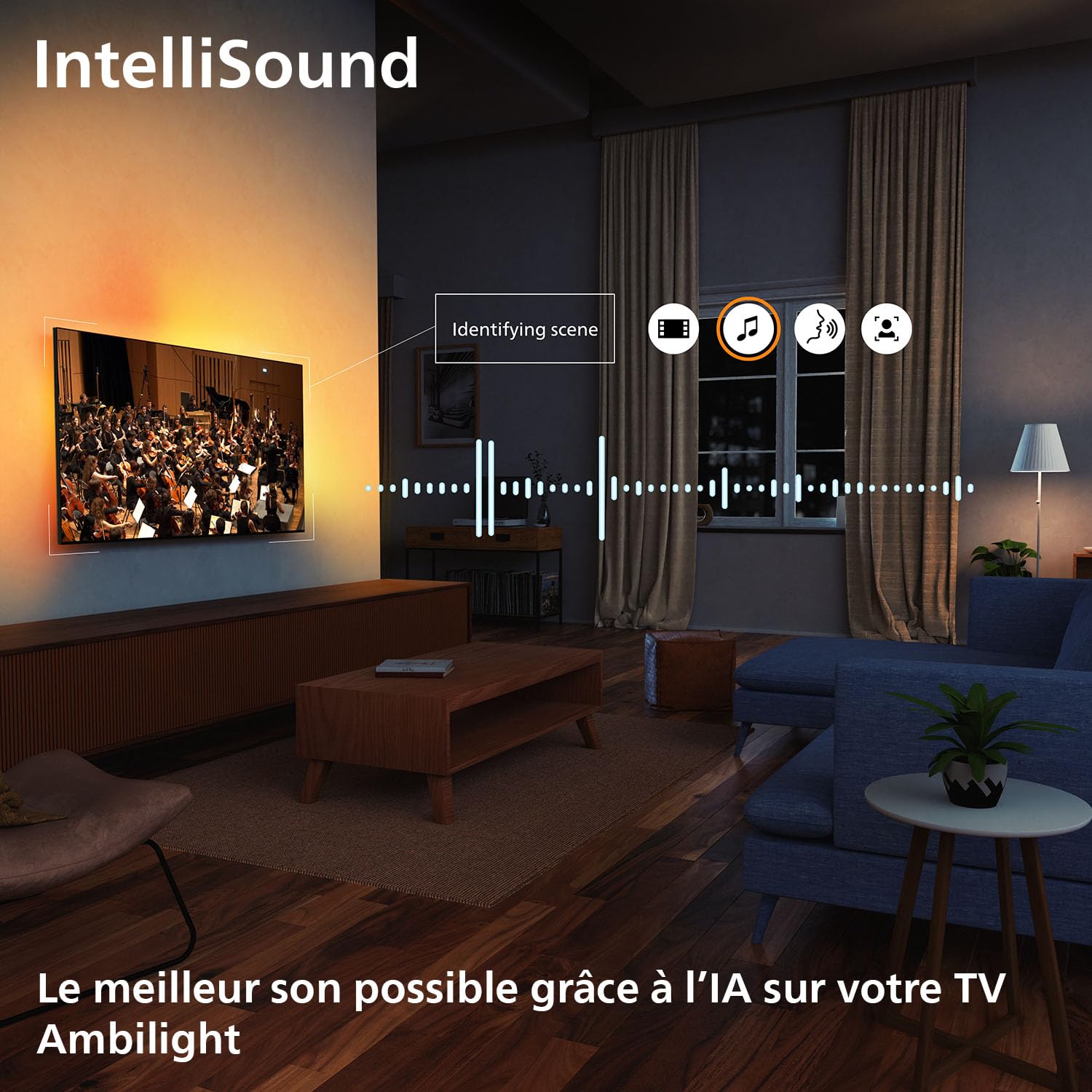 Philips Ambilight 65OLED760 4K OLED Smart TV - Écran 65 Pouces avec P5 AI Perfect Picture Engine Ultra HD, Titan OS, Dolby Vision et Atmos Sound - Compatible Alexa et Assistant Vocal Google