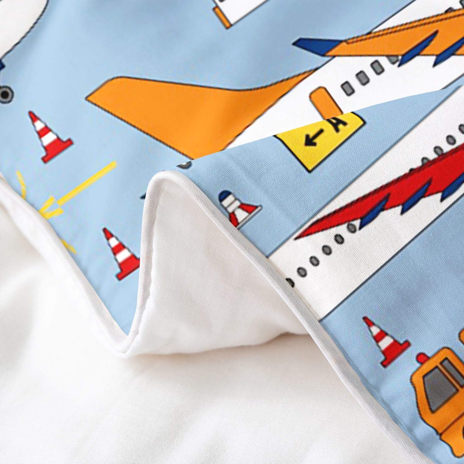 Flugzeug-Baumwoll-Bettbezug-Set, Doppelgröße, Cartoon-Flugzeug-Tröster-Set für Kinder, Flugzeuge, fliegende Tröster, Mädchen, Jungen, Teenager, ultraweich, Hubschrauber, fliegendes Flugzeug, LKW,