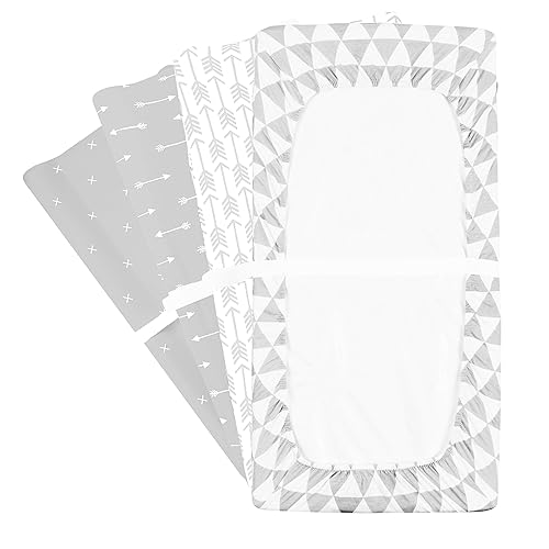 Miniatura 6 de Funda para cambiador Paquete de 4 fundas para cambiador de bebé de primera calidad Funda para cambiador de niño o niña Jersey puro lavable a