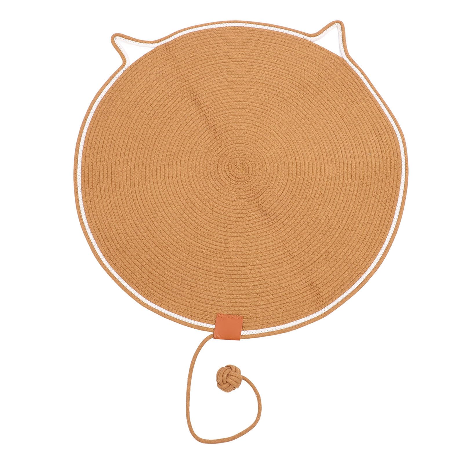 Generic Tappetino Tiragraffi per Gatti Rotondo in Corda di Cotone, 80 Cm, Facile da Pulire, Ideale per Proteggere i Mobili