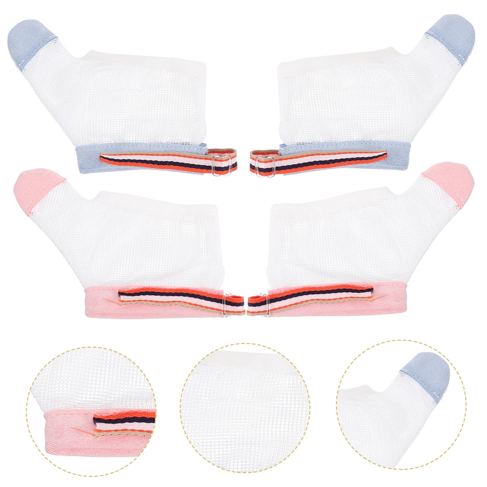 GALPADA Infant Finger Sucking Gloves 2 Pairs Baby Grooming Glove Anti-Scratch Mitten Adjustable Breathable Mesh Fingers Face