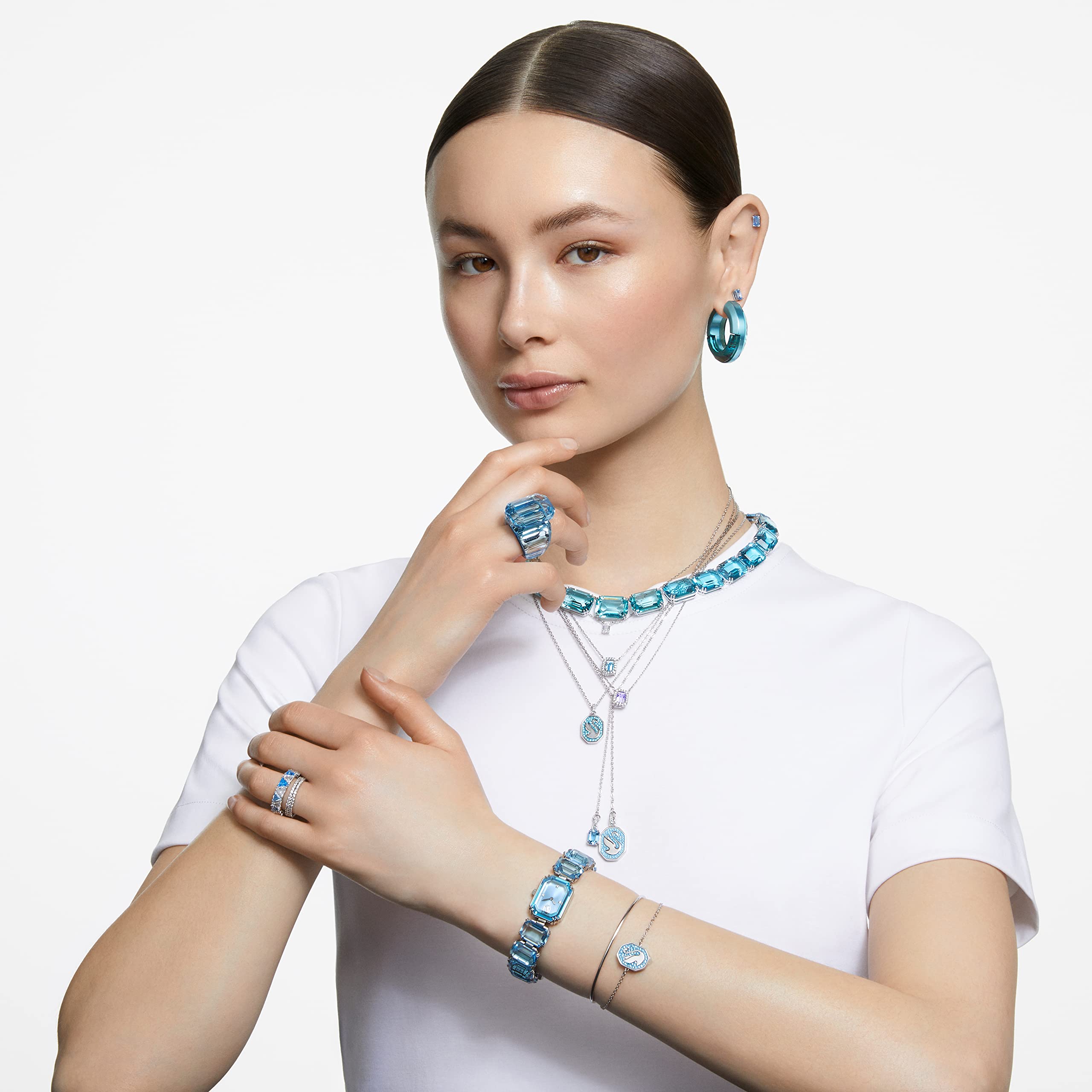 Swarovski Lucent Kolekcja pierścionek koktajlowy, szlif ośmiokątny