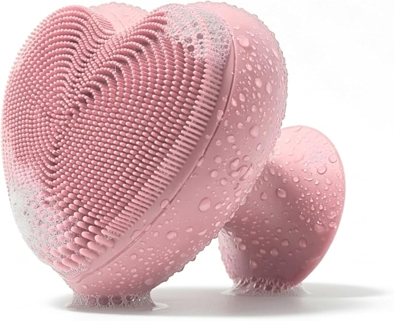 Escova elétrica de silicone para limpeza facial SXNSE com 3 velocidades, IPX7, USB-C, cor Rose