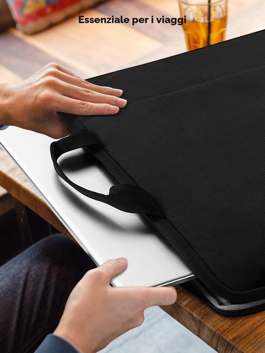 UPERFECT Custodia per laptop da 22" per monitor/tablet portatile con tasche laterali di grande capacità e manico resistente, impermeabile, antiurto, scomparti imbottiti con cerniera