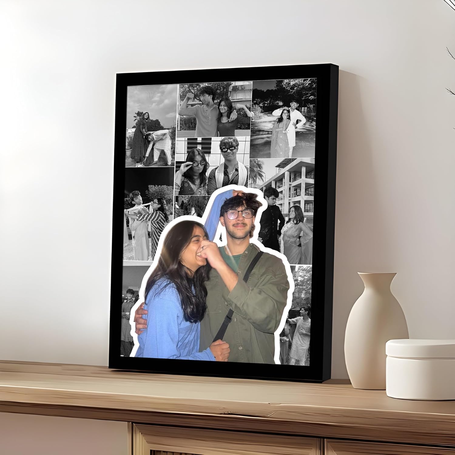 SNAP ART Pop Up Friends Customized Photo Frame with Photo Upload, Personalised Photo Frame with Photo for Gifting to Friends, Family, Relatives (9x13 Inch) 2