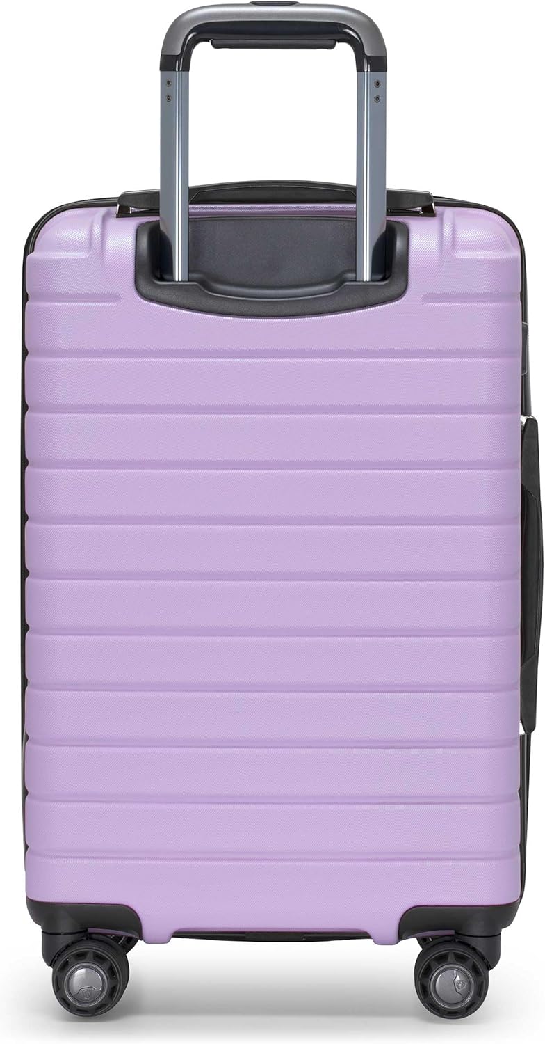 Traveler's Choice Archer Polycarbonate Hardside Spinner Luggage Set, Tie Down Straps, Purple, Carry-On 21-Inch
