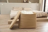 Vista 7 de Canasta de almacenamiento rectangular extragrande de 22"x14"x18" con tapa, gran canasta de cuerda de algodón, canasta de lavandería tejida