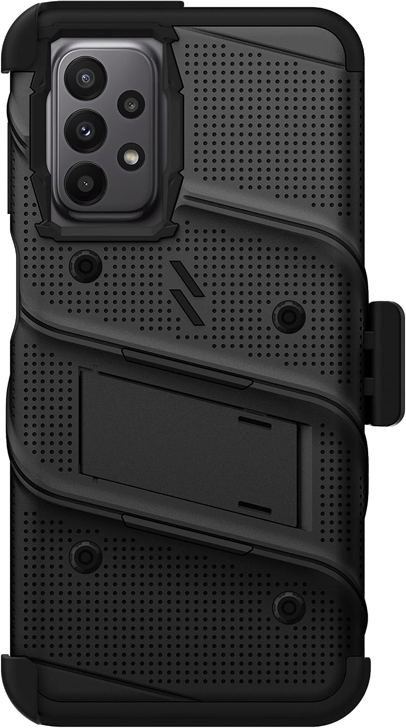 ZIZO Bolt Bundle for Galaxy A23 5G Case with Screen Protector Kickstand Holster Lanyard - Black