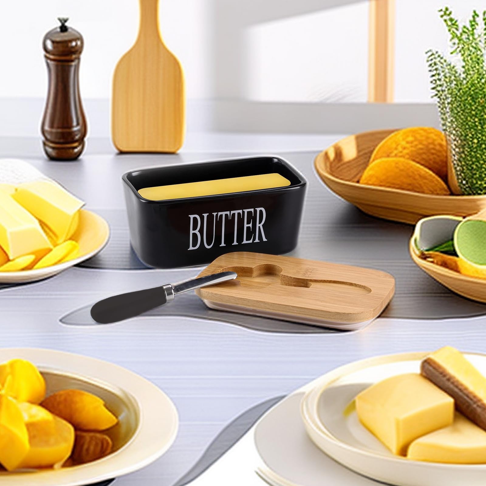 Burriera In Acciaio Inox Con Coperchio, Design Classico, Contenitore Per Burro E Formaggio, Dimensioni 19x12.5cm - 3