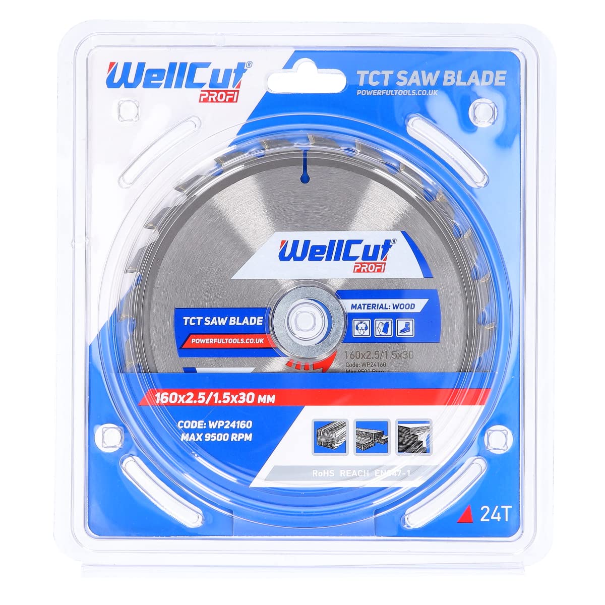 WELLCUT WP24160 Wood Circular Saw Blade 160mm x 24T x 30mm - Image 4