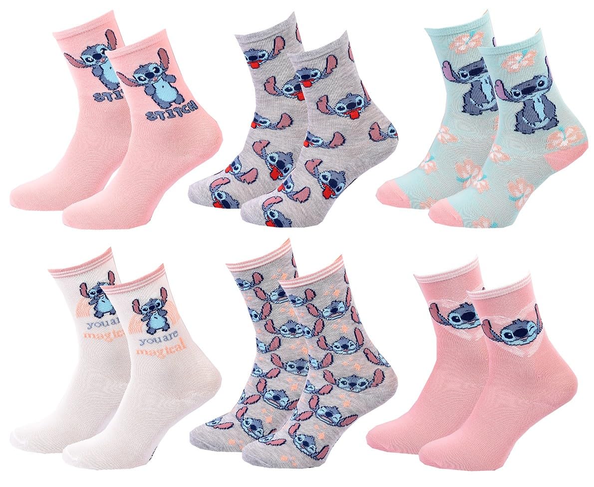 Socks Pack Girl DISNEY LILO AND STITCH, 6 Pairs Child A, 36-39