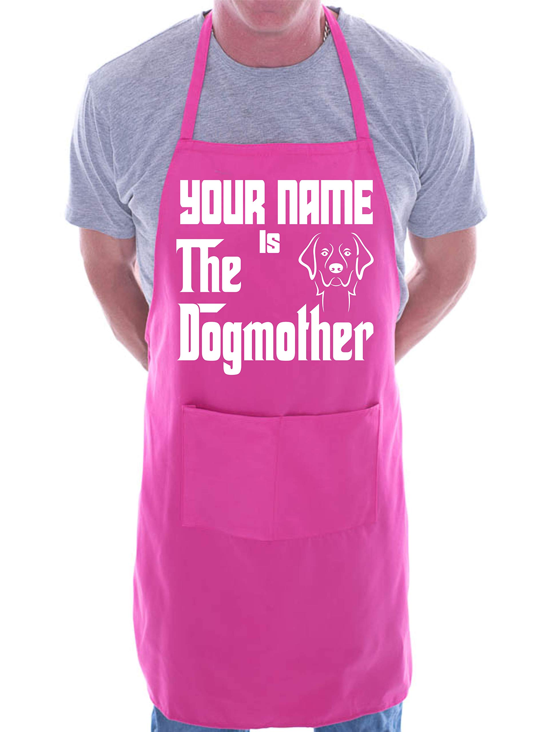 Print4U Personalised Apron Dogmother Your Name Here Pink