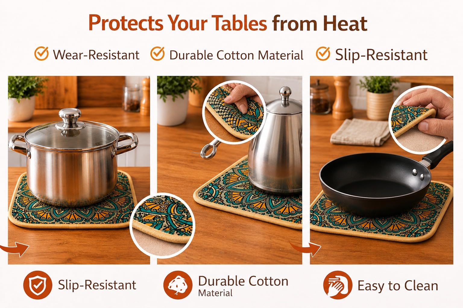TASMAX Heat Resistant Table Coasters - FREE SHIPPING -6